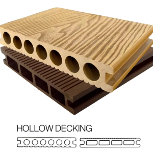 classic hollow wpc decking board natural wood texture