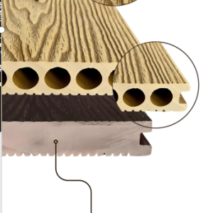 classic hollow wpc decking board natural wood texture
