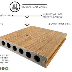 premium 3d wood grain co extruded wpc decking ultra shield