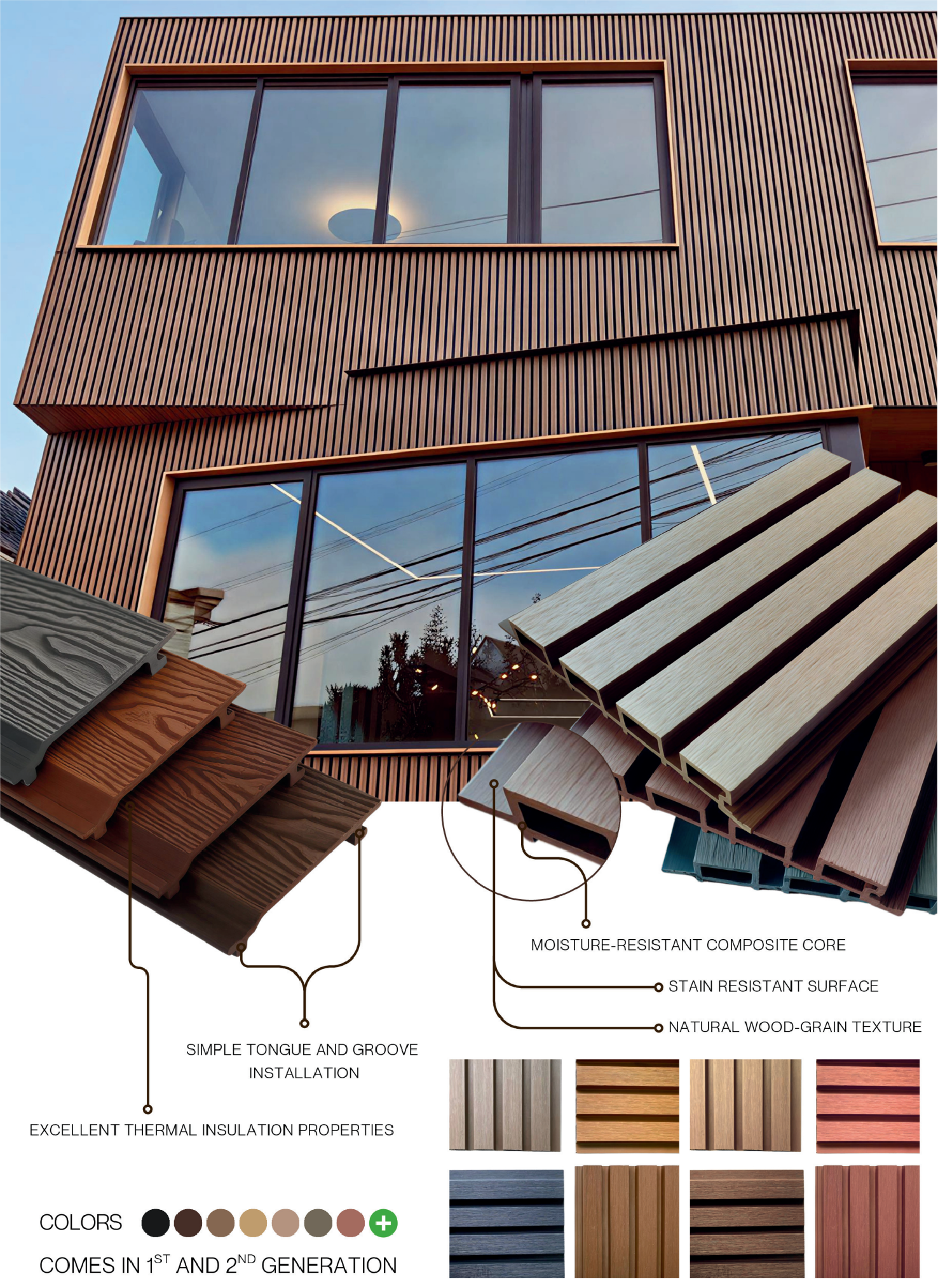 modern exterior wpc wall cladding facade protection