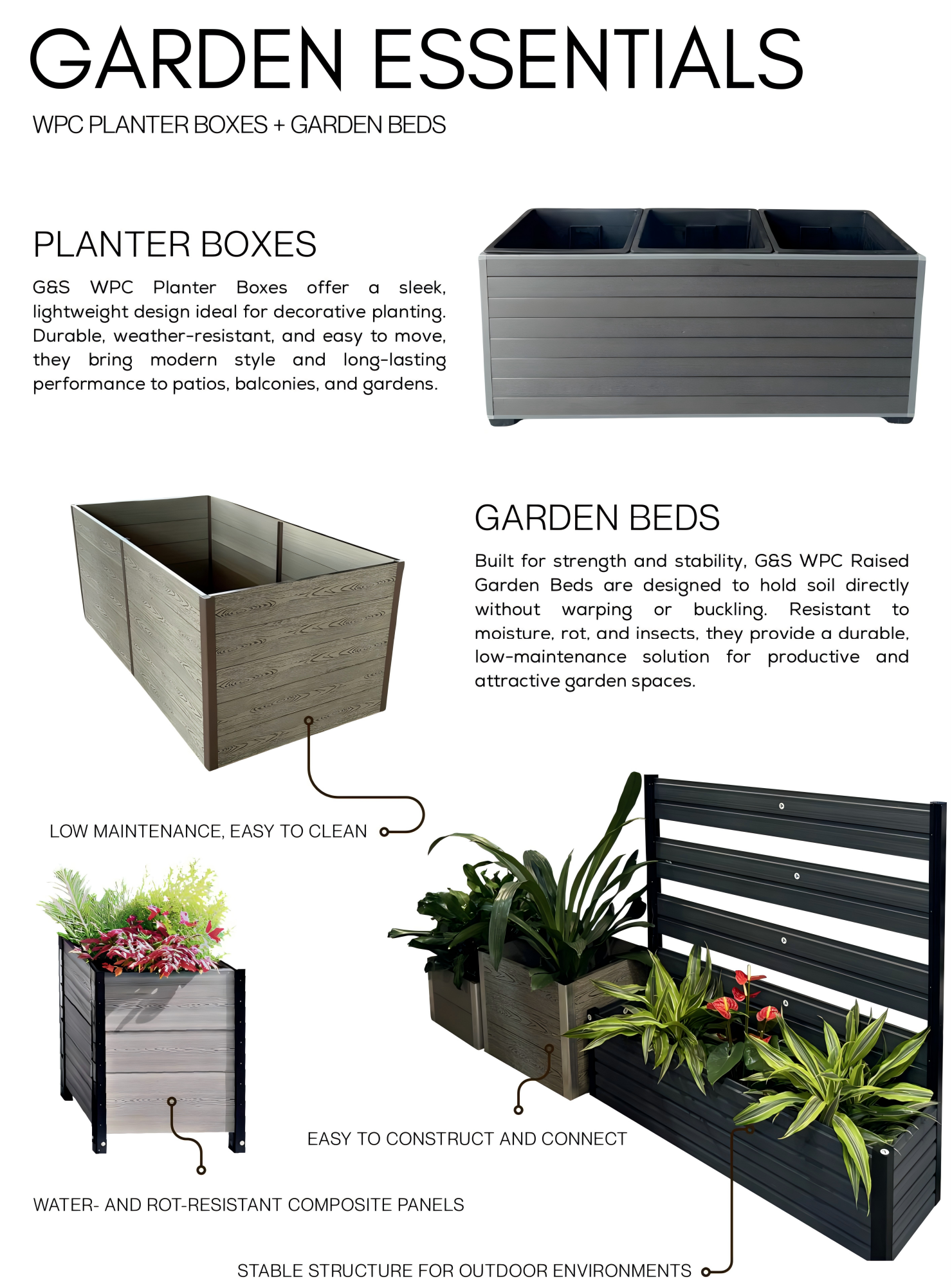 modern wpc planter boxes natural charm, built to last